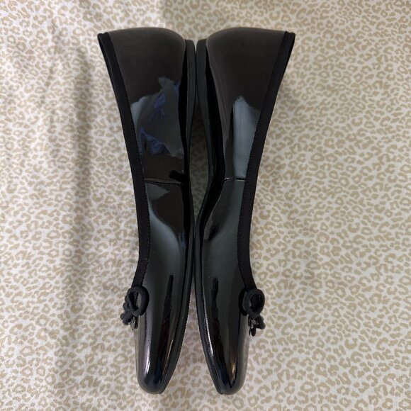 Coach NWOT Lara black patent leather ballet flats with bow - Picture 4 of 11